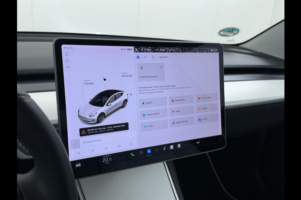 Tesla Model 3 SR+ 325PK AutoPilot Ivory-Leder Pano-Dak Adaptive Cruise Lmv 18" Camera's Elektr.-Stuur+Stoelen+Spiegels+Geheugen+Easy-Entry+Ver Ecc Navi Led DAB Voorverwarmen interieur via App Keyless One-Pedal-Drive 1e Eigenaar Origineel Nederlandse Auto 1.584kg