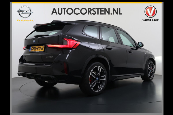 BMW iX1 eDrive20 67kWh M-Sport-Pro Leder/Alcantara Premium 19" LED Connected-Pro Warmtepomp Camera Navi Ecc Pdc 100% SOH Apple Carplay A Standverwarming/koeling Zwarte-Hemel Drive-Assist Elek.Achterklep Lmv Led Isofix DAB Keyless Wifi 1e Eigenaar Origineel Nederlandse Auto Zeer compleet!