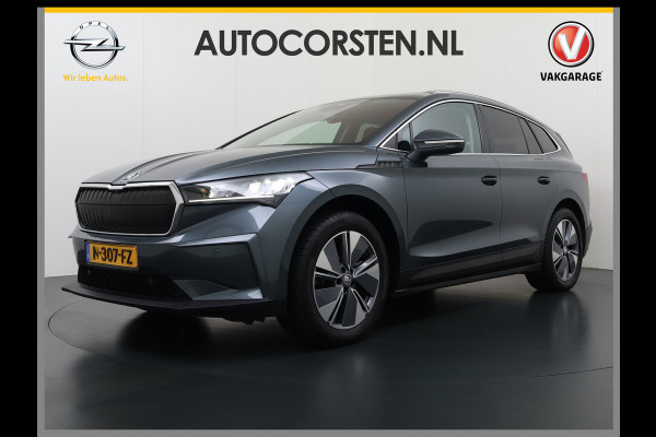 Škoda ENYAQ iV 80 Leer Pano-Dak/SchuifDak SOH 93% Trekhaak Camera Navi Ecc Apple Carplay Android Auto Pdc Cruise Control Privacy Glas Led DAB Stuur+Stoel+a-Bankverwarmd Elek.Achterklep Lane Assist Keyless Luxus 1e Eigenaar Origineel Nederlandse Auto Dealeronderhouden 1.000kg Trekvermogen