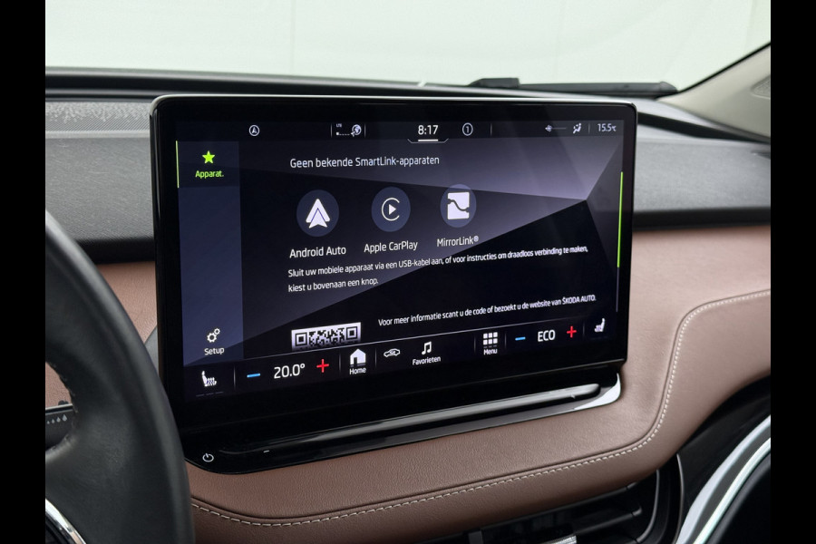 Škoda ENYAQ iV 80 Leer Pano-Dak/SchuifDak SOH 93% Trekhaak Camera Navi Ecc Apple Carplay Android Auto Pdc Cruise Control Privacy Glas Led DAB Stuur+Stoel+a-Bankverwarmd Elek.Achterklep Lane Assist Keyless Luxus 1e Eigenaar Origineel Nederlandse Auto Dealeronderhouden 1.000kg Trekvermogen