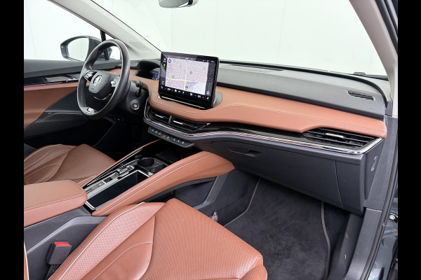 Škoda ENYAQ iV 80 Leer Pano-Dak/SchuifDak SOH 93% Trekhaak Camera Navi Ecc Apple Carplay Android Auto Pdc Cruise Control Privacy Glas Led DAB Stuur+Stoel+a-Bankverwarmd Elek.Achterklep Lane Assist Keyless Luxus 1e Eigenaar Origineel Nederlandse Auto Dealeronderhouden 1.000kg Trekvermogen