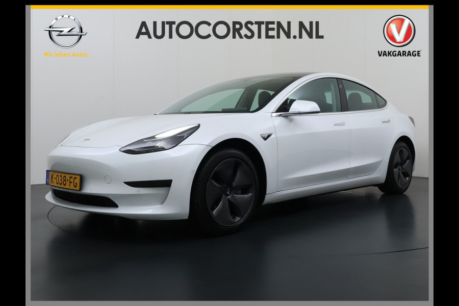 Tesla Model 3 SR+ 325PK LFP-Accu SOH 91% Trekhaak AutoPilot Leer Pano-Dak Adaptive Cruise Lmv 18" Camera's Elektr.-Stuur+Stoelen+Spiegels+Gehe Ecc Navi Led DAB Voorverwarmen interieur via App Keyless One-Pedal-Drive 1.000KG Trekgewicht Origineel Nederlandse Auto LFP accu dus 100% opladen!