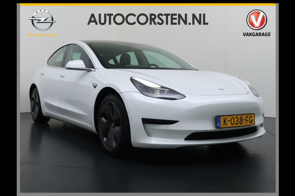 Tesla Model 3 SR+ 325PK LFP-Accu SOH 91% Trekhaak AutoPilot Leer Pano-Dak Adaptive Cruise Lmv 18" Camera's Elektr.-Stuur+Stoelen+Spiegels+Gehe Ecc Navi Led DAB Voorverwarmen interieur via App Keyless One-Pedal-Drive 1.000KG Trekgewicht Origineel Nederlandse Auto LFP accu dus 100% opladen!