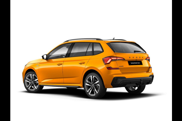Škoda Kamiq Monte Carlo 1.0 TSI 115 pk 7 versn. DSG | 115 pk 7 vers. DSG | Wegklapbare Trekhaak | Navigatie Pakket | Travel Assist Plus | Winter Pakket | 18 inch Lichtmetalen Velgen Ursa Monte Carlo, Zwart