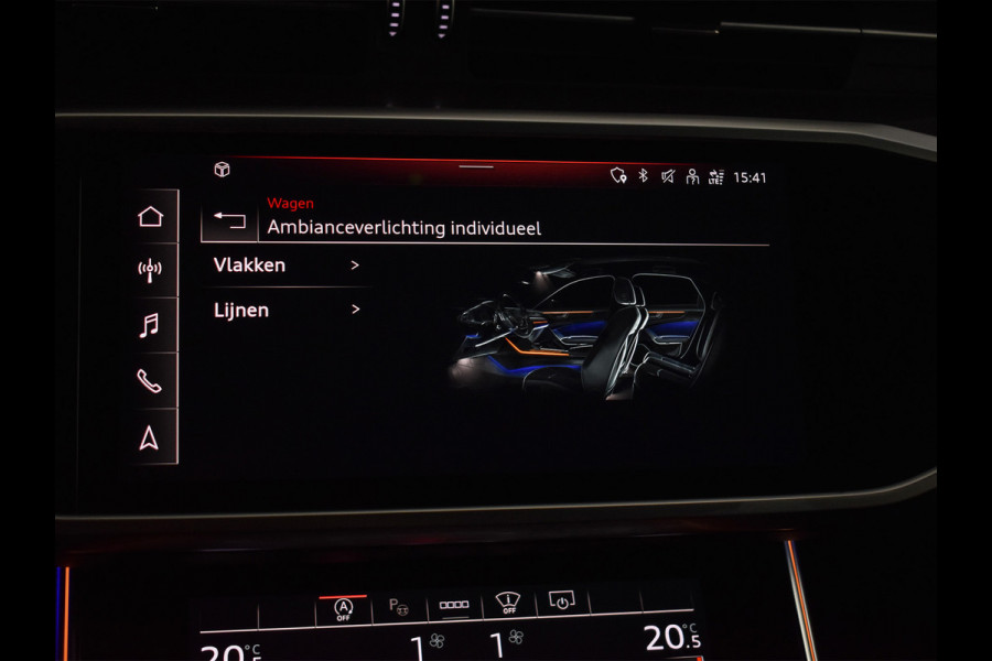 Audi RS6 Avant RS 6 TFSI Quattro 600pk Dynamic | B&O Sound | RS Sportuitlaat | Design Pack | Panoramadak | Head-Up | Sport Differentieel | Laser | Audi Exclusive Color | RS Seats | 4 Zone Climate | 4 Wheel Steering Assistent tour package