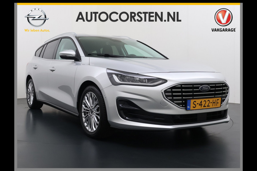 Ford FOCUS Wagon T 125PK Hybride Trekhaak Navi Camera LED Dual-ECC Keyless FordPass-ConnectStoel+Stuur+Voorruitverwarming Apple Carplay Android A DAB Bluetooth Lmv 17" Ecc GSM Draadloos Opladen Led Privacy Glas Isofix Lane Assist Keyless Licht-/regensensor Origineel Nederlandse Auto  € 34.000 nieuw