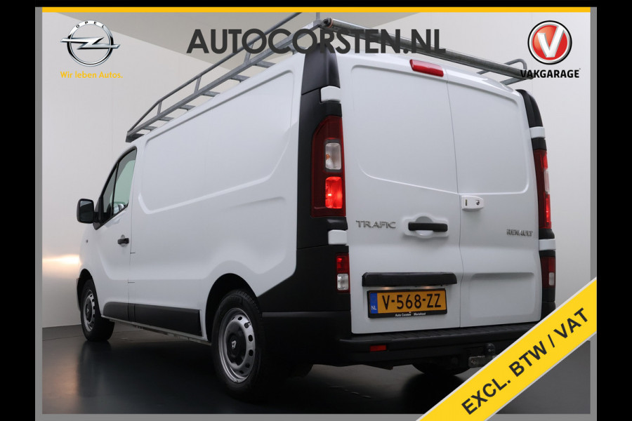 Renault Trafic DCI 126PK 3-Pers. EURO 6 Trekhaak Navi Airco Cruise Control Imperial Bluetooth Pdc Comfort Energy Achterdeuren Schuifdeur Betonplex Vloer Inbouwkasten 1.6dCi T29 L1H1 1e Eigenaar 2.000KG Trekgewicht Origineel Nederlandse Bus