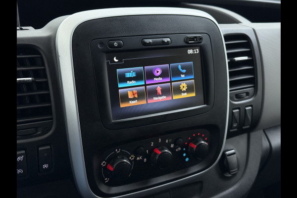 Renault Trafic DCI 126PK 3-Pers. EURO 6 Trekhaak Navi Airco Cruise Control Imperial Bluetooth Pdc Comfort Energy Achterdeuren Schuifdeur Betonplex Vloer Inbouwkasten 1.6dCi T29 L1H1 1e Eigenaar 2.000KG Trekgewicht Origineel Nederlandse Bus