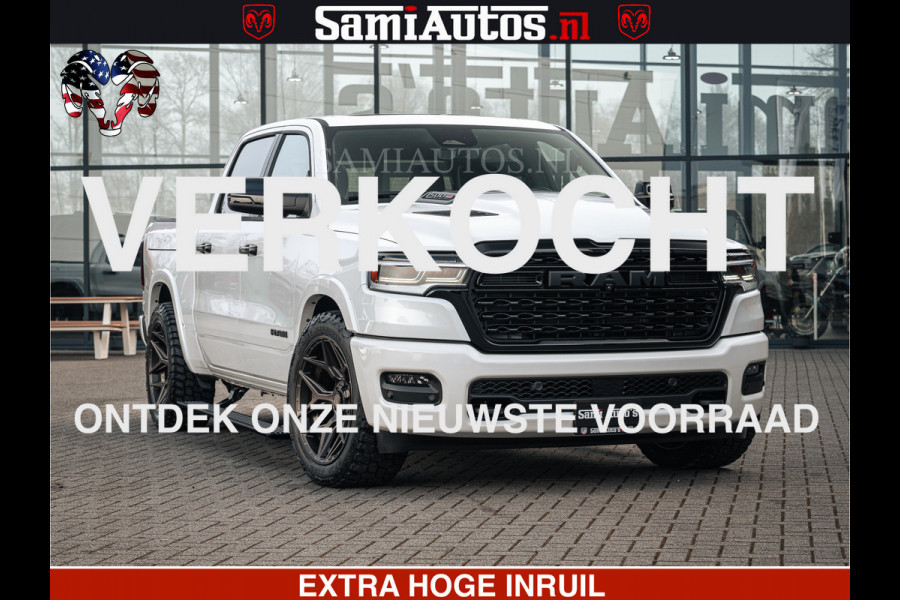 Dodge Ram LIMITED H.O 540PK 706Nm | Massage + Full Option | De Meest Luxe en Volle Pick-Up in zijn Klasse | Comfortabele Dubbele Cabine met Royale 5 Zitplaatsen | BPM vrij | Nu Leverbaar uit Voorraad | Voorraad Nr 2298 - 7479