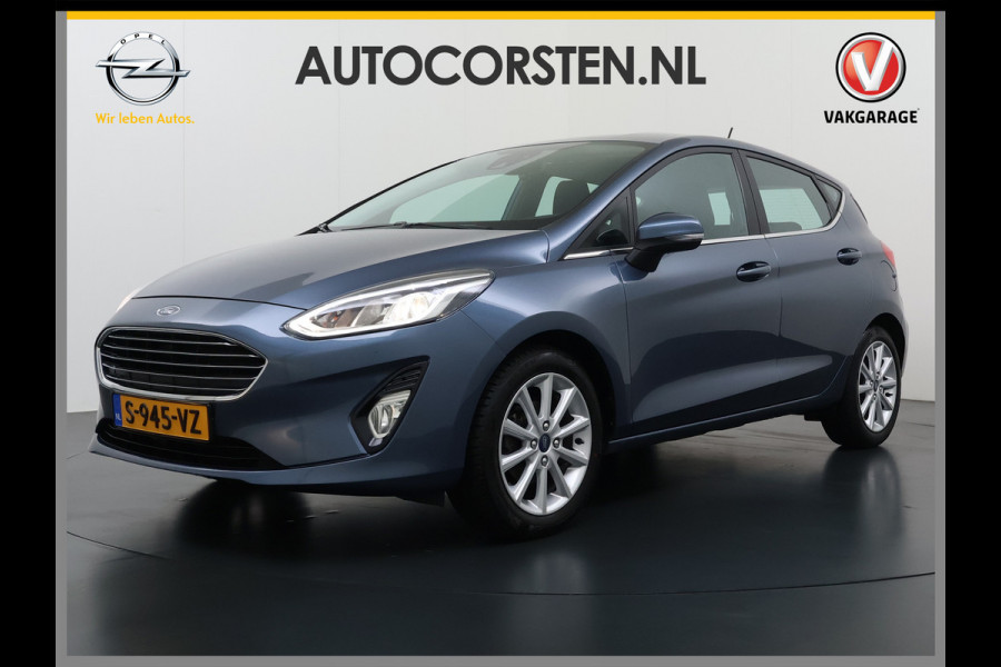 Ford Fiesta 1.0T 126PK Titanium Apple Carplay Android Navi LM Airco Cruise Control Stoelverwarming Apps Voorruitverwarming Wifi Mistlampen Chroompack TCS Led Lmv Lane Assist Isofix TCS EAB Hill-Start-Assist Ford-Pass-Connect LED