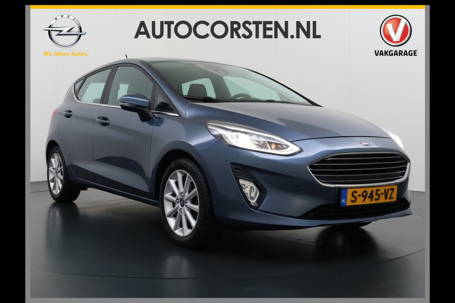 Ford Fiesta 1.0T 126PK Titanium Apple Carplay Android Navi LM Airco Cruise Control Stoelverwarming Apps Voorruitverwarming Wifi Mistlampen Chroompack TCS Led Lmv Lane Assist Isofix TCS EAB Hill-Start-Assist Ford-Pass-Connect LED