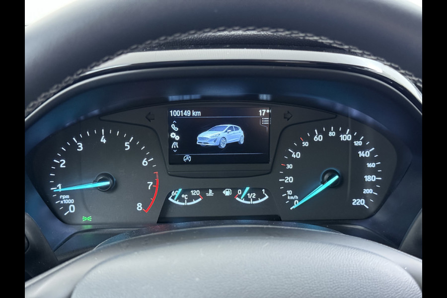 Ford Fiesta 1.0T 126PK Titanium Apple Carplay Android Navi LM Airco Cruise Control Stoelverwarming Apps Voorruitverwarming Wifi Mistlampen Chroompack TCS Led Lmv Lane Assist Isofix TCS EAB Hill-Start-Assist Ford-Pass-Connect LED