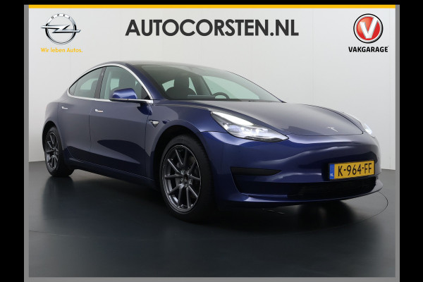Tesla Model 3 SR+ 325PK LFP-Accu (dus altijd 100% laden) AutoPilot Leer Pano-Dak Adaptive Cruise Lmv 18" Camera's Elektr.-Stuur+Stoelen+Spiege Ecc Navi Led DAB Voorverwarmen interieur via App Keyless One-Pedal-Drive 1e Eigenaar Origineel Nederlandse Auto LFP accu dus 100% opladen!