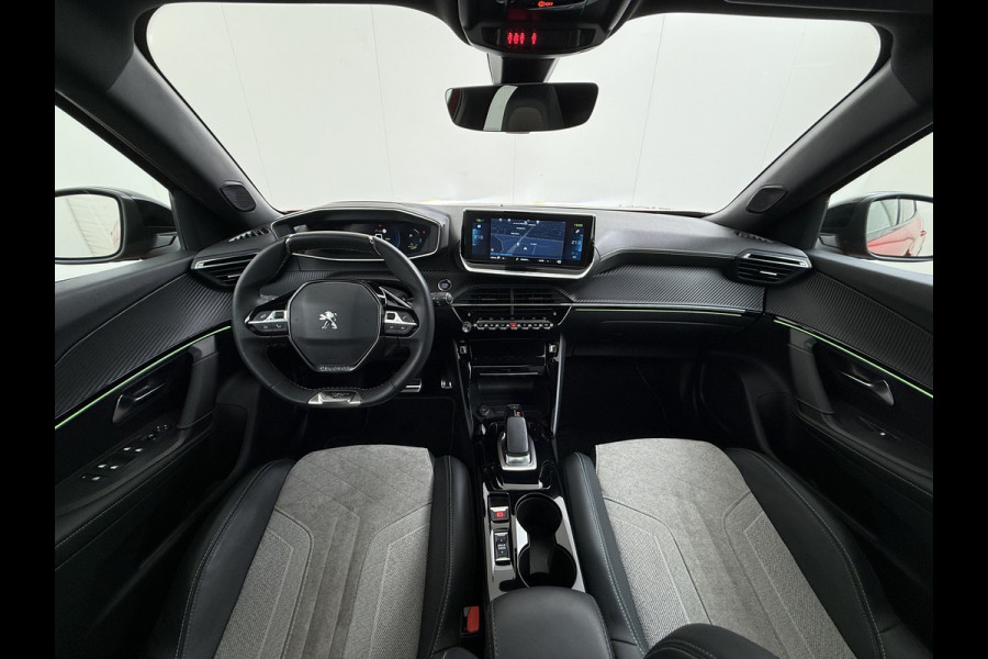 Peugeot e-2008 EV GT 50kWh Pano-Dak 360°Camera 3-fase 18" 1/2 Leer/Alcantara Adaptive-Cruise 3D-Navi ParkAssist PDC-a+v Ecc Stoelverwarming App SOH 91% Keyless Led LmvPrivacy Glas BlindSpot Assist Lane Assist Isofix DAB+ Regen-Lichtsensor Dealeronderhouden € 40.000 nieuw!