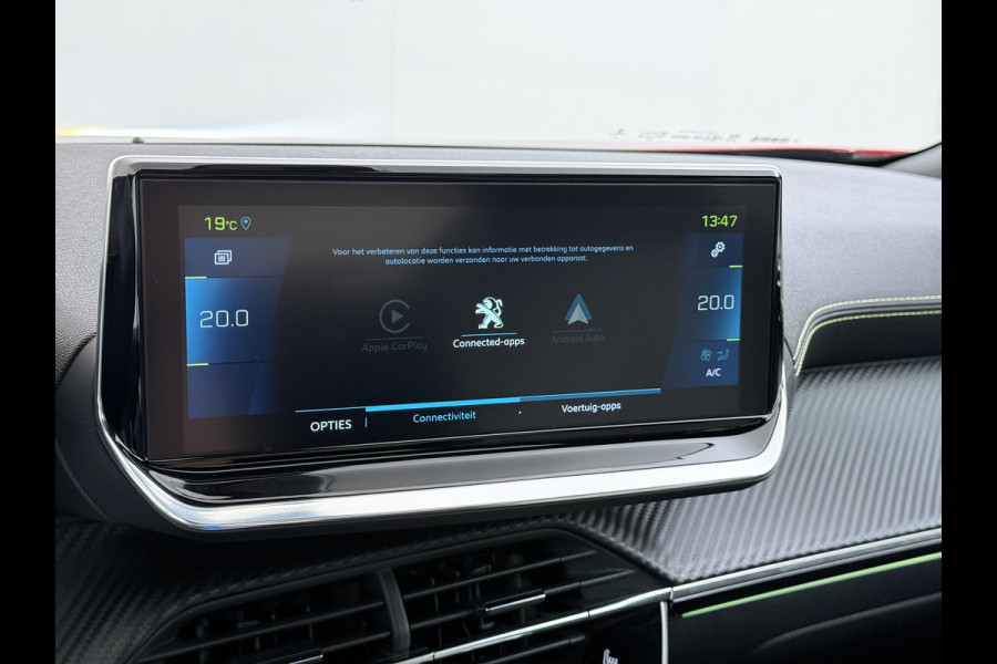 Peugeot e-2008 EV GT 50kWh Pano-Dak 360°Camera 3-fase 18" 1/2 Leer/Alcantara Adaptive-Cruise 3D-Navi ParkAssist PDC-a+v Ecc Stoelverwarming App SOH 91% Keyless Led LmvPrivacy Glas BlindSpot Assist Lane Assist Isofix DAB+ Regen-Lichtsensor Dealeronderhouden € 40.000 nieuw!