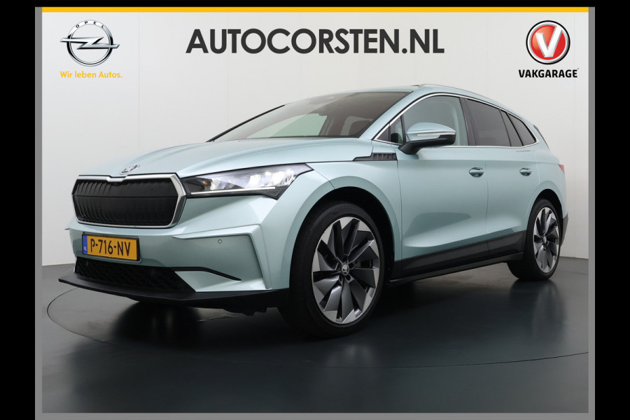 Škoda ENYAQ iV 80 Sport Panorama-Schuifdak Soh 93% Memory Trekhaak Adap.Cruise 360°Camera Navi Ecc Apple Carplay Android Auto Pdc Lmv 21" Privacy Glas Led DAB Stuur+Stoel+A.Bankverwarming Lane Assist Keyless 1.000kg Trekvermogen 1e Eigenaar Origineel Nederlandse Auto Dealeronderhouden Nieuwprijs €59.457,-