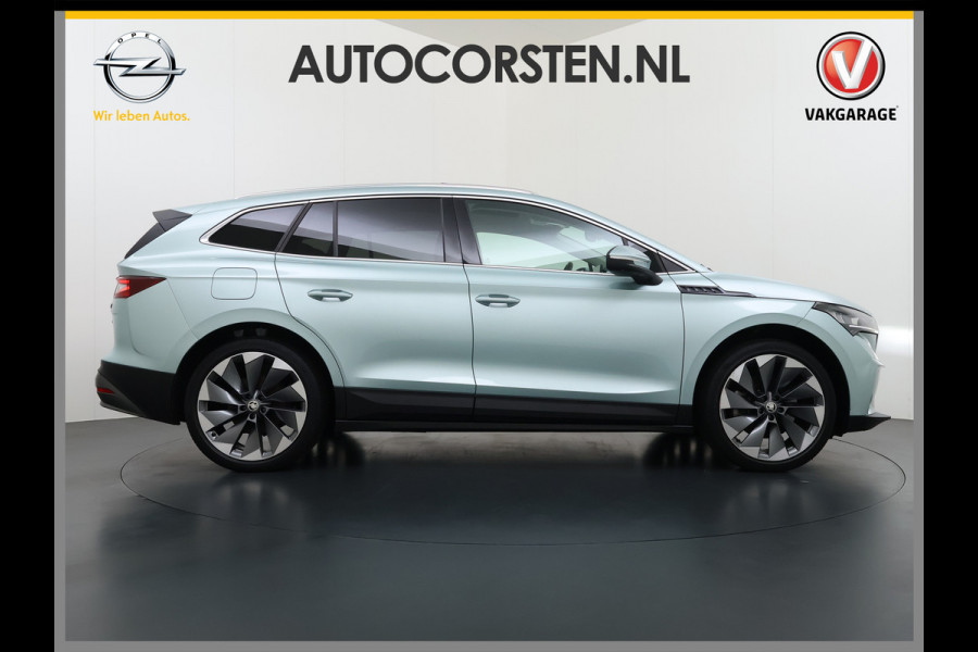 Škoda ENYAQ iV 80 Sport Panorama-Schuifdak Soh 93% Memory Trekhaak Adap.Cruise 360°Camera Navi Ecc Apple Carplay Android Auto Pdc Lmv 21" Privacy Glas Led DAB Stuur+Stoel+A.Bankverwarming Lane Assist Keyless 1.000kg Trekvermogen 1e Eigenaar Origineel Nederlandse Auto Dealeronderhouden Nieuwprijs €59.457,-