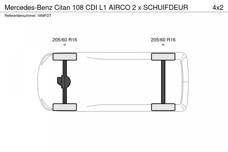Mercedes-Benz Citan 108 CDI L1 AIRCO 2 x SCHUIFDEUR