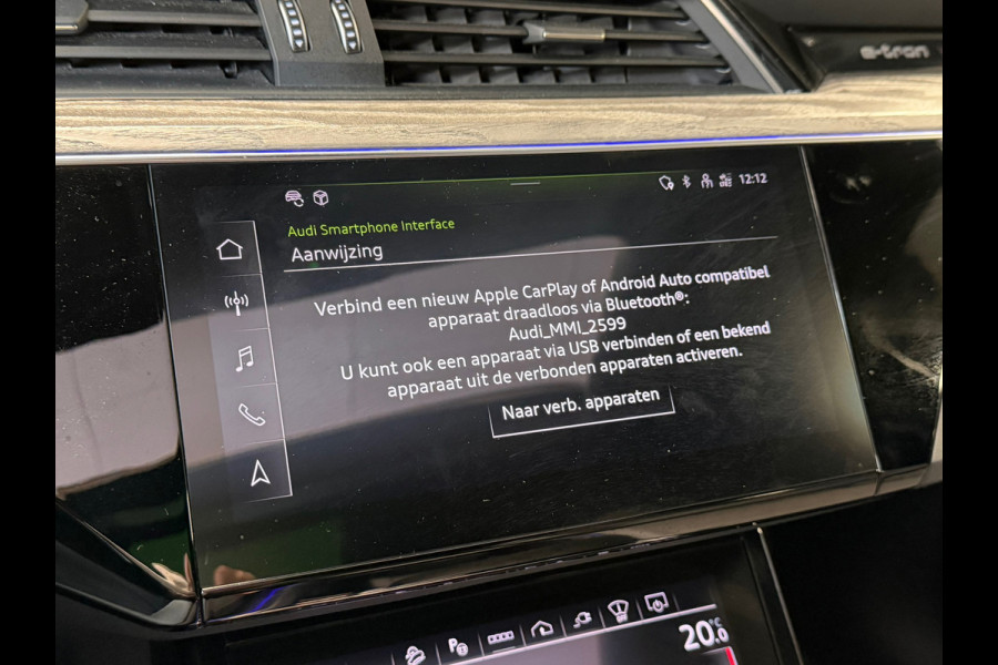 Audi e-tron Sportback 55 quattro S edition 95 kWh AUT. PANORAMADAK CAMERA VIRTUAL COCKPIT NAVI LEDER APPLE CARPLAY STOELVERWARMING