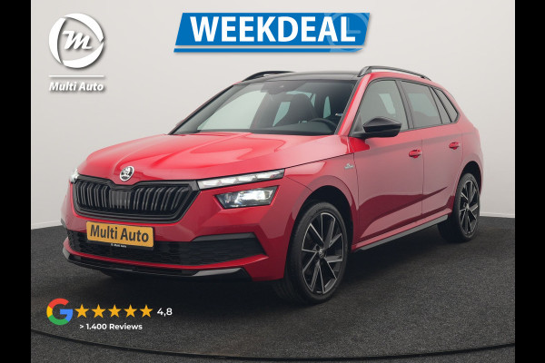 Škoda Kamiq 1.0 TSI Monte Carlo 116pk DSG Dealer O.H. | Panodak | Apple Carplay | RS Sportstoelen Verwarmd | LED Koplampen | Cruise Control | DAB | 18"L.M |