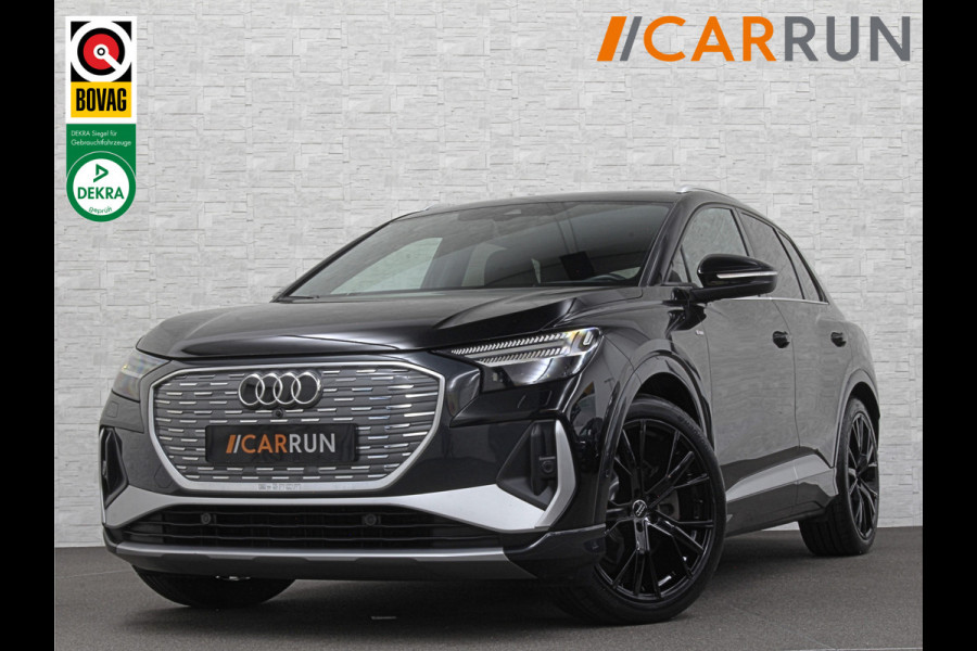 Audi Q4 e-tron 45 Quattro S-Line 77 kWh | ACC | Matrix-LED | Keyless-Entry | Standkachel | Carplay | Lane Assist | 3-Zone Clima | Stoelverwarming | Getint Glas | Autom. Parkeren | Virtual Cockpit |