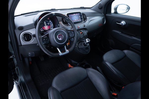 Fiat 500 1.0 Hybrid Sport Verde Portofino | 1/2 Leder/stof | Panodak | Led+ | Uconnect | Airco, Lederen MF stuurwiel, PDC achter, 16" velgen