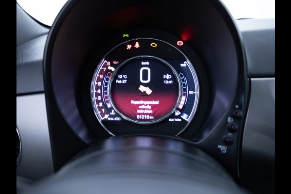 Fiat 500 1.0 Hybrid Sport Verde Portofino | 1/2 Leder/stof | Panodak | Led+ | Uconnect | Airco, Lederen MF stuurwiel, PDC achter, 16" velgen