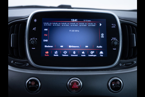 Fiat 500 1.0 Hybrid Sport Verde Portofino | 1/2 Leder/stof | Panodak | Led+ | Uconnect | Airco, Lederen MF stuurwiel, PDC achter, 16" velgen