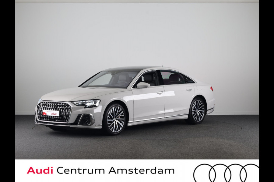 Audi A8 60 TFSI e quattro Lang 462 pk Tiptronic | Verlengde garantie | Navigatie | Panoramadak | Parkeersensoren (Park assist) | Rondomzicht camera | Stoelverwarming/ventilatie/massage v/a | B&O Soundsystem |