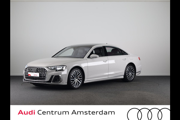 Audi A8 60 TFSI e quattro Lang 462 pk Tiptronic | Verlengde garantie | Navigatie | Panoramadak | Parkeersensoren (Park assist) | Rondomzicht camera | Stoelverwarming/ventilatie/massage v/a | B&O Soundsystem |