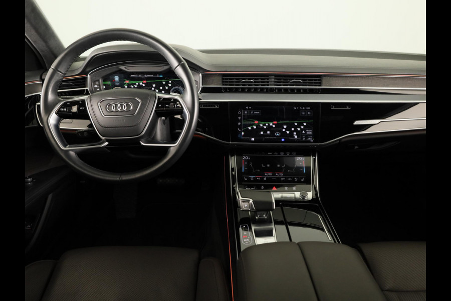 Audi A8 60 TFSI e quattro Lang 462 pk Tiptronic | Verlengde garantie | Navigatie | Panoramadak | Parkeersensoren (Park assist) | Rondomzicht camera | Stoelverwarming/ventilatie/massage v/a | B&O Soundsystem |