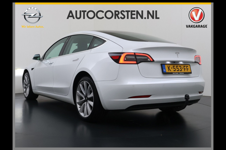 Tesla Model 3 SR+ 325PK LFP-Accu Trekhaak 19"Lmv AutoPilot Leer Pano-Dak Adaptive Cruise Lmv 18" Camera's Elektr.-Stuur+Stoelen+Spiegels+Geheu Ecc Navi Led DAB Voorverwarmen interieur via App Keyless One-Pedal-Drive Origineel Nederlandse Auto LFP accu dus 100% opladen!