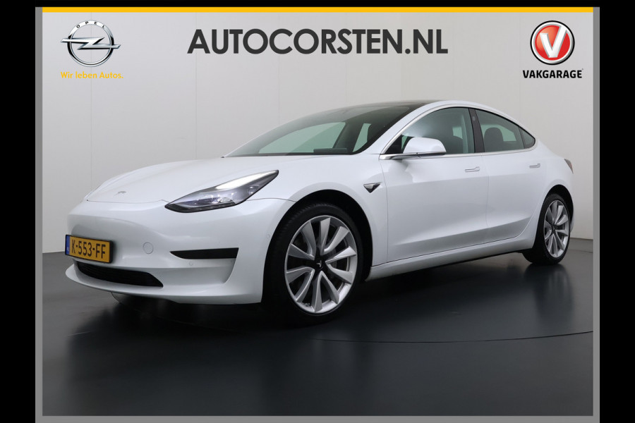 Tesla Model 3 SR+ 325PK LFP-Accu Trekhaak 19"Lmv AutoPilot Leer Pano-Dak Adaptive Cruise Lmv 18" Camera's Elektr.-Stuur+Stoelen+Spiegels+Geheu Ecc Navi Led DAB Voorverwarmen interieur via App Keyless One-Pedal-Drive Origineel Nederlandse Auto LFP accu dus 100% opladen!