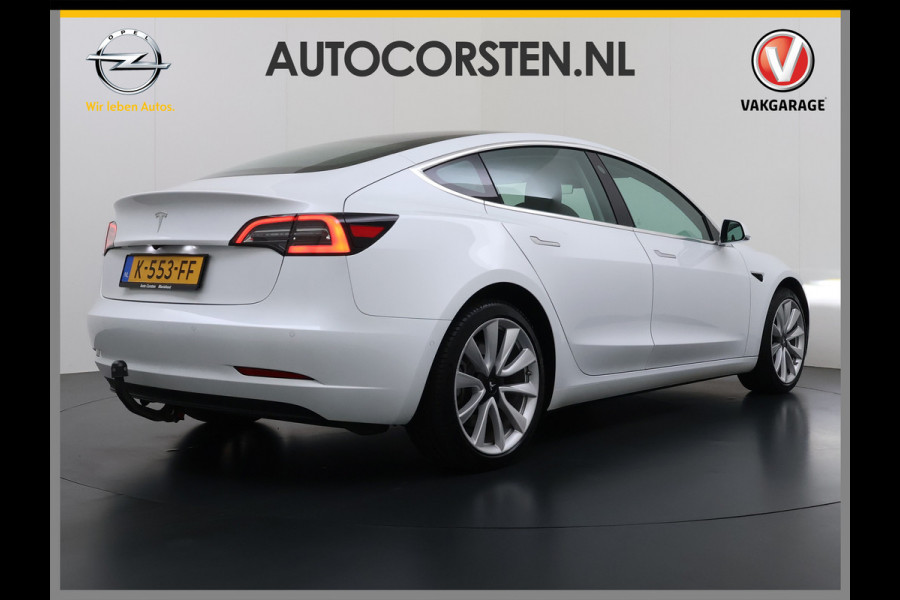 Tesla Model 3 SR+ 325PK LFP-Accu Trekhaak 19"Lmv AutoPilot Leer Pano-Dak Adaptive Cruise Lmv 18" Camera's Elektr.-Stuur+Stoelen+Spiegels+Geheu Ecc Navi Led DAB Voorverwarmen interieur via App Keyless One-Pedal-Drive Origineel Nederlandse Auto LFP accu dus 100% opladen!
