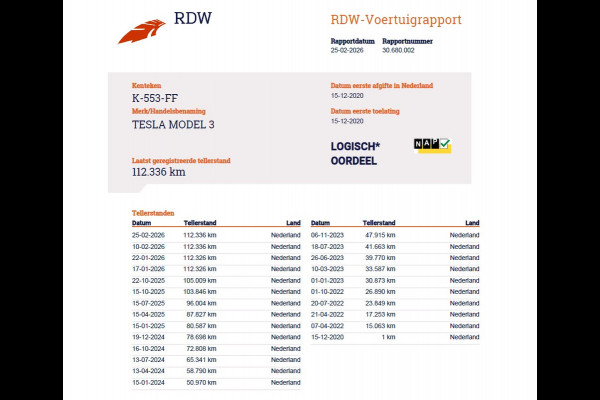 Tesla Model 3 SR+ 325PK LFP-Accu Trekhaak 19"Lmv AutoPilot Leer Pano-Dak Adaptive Cruise Lmv 18" Camera's Elektr.-Stuur+Stoelen+Spiegels+Geheu Ecc Navi Led DAB Voorverwarmen interieur via App Keyless One-Pedal-Drive Origineel Nederlandse Auto LFP accu dus 100% opladen!