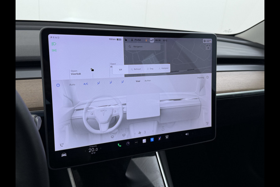 Tesla Model 3 SR+ 325PK LFP-Accu Trekhaak 19"Lmv AutoPilot Leer Pano-Dak Adaptive Cruise Lmv 18" Camera's Elektr.-Stuur+Stoelen+Spiegels+Geheu Ecc Navi Led DAB Voorverwarmen interieur via App Keyless One-Pedal-Drive Origineel Nederlandse Auto LFP accu dus 100% opladen!