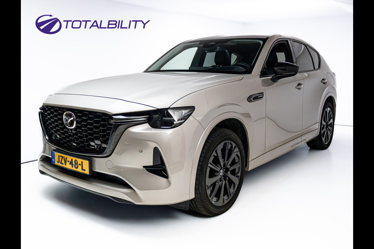 Mazda CX-60 2.5 e-SkyActiv PHEV Homura | Elec. trekhaak | Bose Audio | Panodak | Stoel- Stuur- & achterbankverw. | Stoelventilatie, Elec. stoelen, Elec. Stuurkolom, Adap. Cruise, Headup, Winter en Zomerwielen op LMV