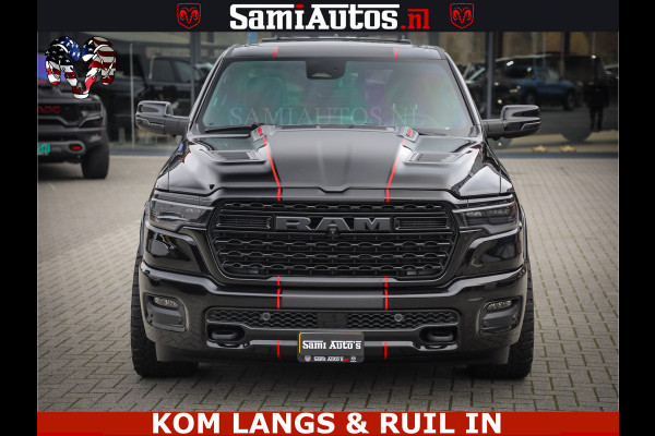Dodge Ram 1500 Limited Night H.O 540HP 706Nm | Massage + Full Option | De Meest Luxe en Volle Pick-Up in zijn Klasse | Comfortabele Dubbele Cabine met Royale 5 Zitplaatsen | BPM vrij | Nu Leverbaar uit Voorraad | Voorraad Nr 2334 - 5409