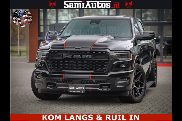 Dodge Ram 1500 Limited Night H.O 540HP 706Nm | Massage + Full Option | De Meest Luxe en Volle Pick-Up in zijn Klasse | Comfortabele Dubbele Cabine met Royale 5 Zitplaatsen | BPM vrij | Nu Leverbaar uit Voorraad | Voorraad Nr 2334 - 5409