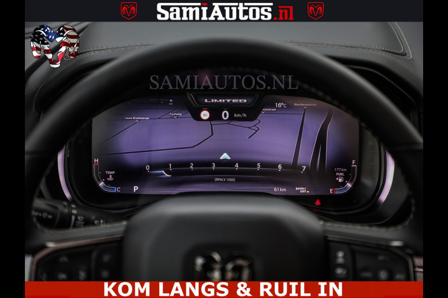 Dodge Ram 1500 Limited Night H.O 540HP 706Nm | Massage + Full Option | De Meest Luxe en Volle Pick-Up in zijn Klasse | Comfortabele Dubbele Cabine met Royale 5 Zitplaatsen | BPM vrij | Nu Leverbaar uit Voorraad | Voorraad Nr 2334 - 5409