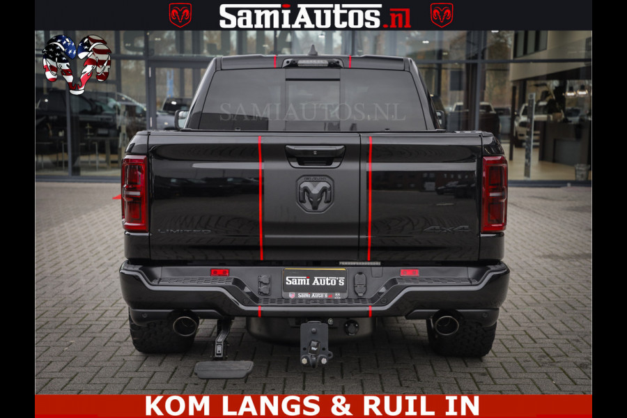 Dodge Ram 1500 Limited Night H.O 540HP 706Nm | Massage + Full Option | De Meest Luxe en Volle Pick-Up in zijn Klasse | Comfortabele Dubbele Cabine met Royale 5 Zitplaatsen | BPM vrij | Nu Leverbaar uit Voorraad | Voorraad Nr 2334 - 5409