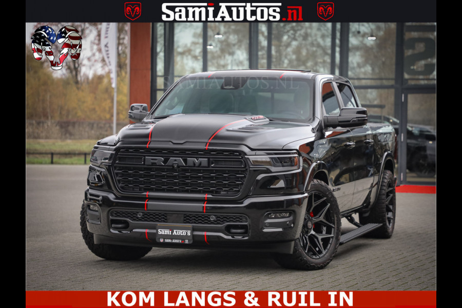 Dodge Ram 1500 Limited Night H.O 540HP 706Nm | Massage + Full Option | De Meest Luxe en Volle Pick-Up in zijn Klasse | Comfortabele Dubbele Cabine met Royale 5 Zitplaatsen | BPM vrij | Nu Leverbaar uit Voorraad | Voorraad Nr 2334 - 5409