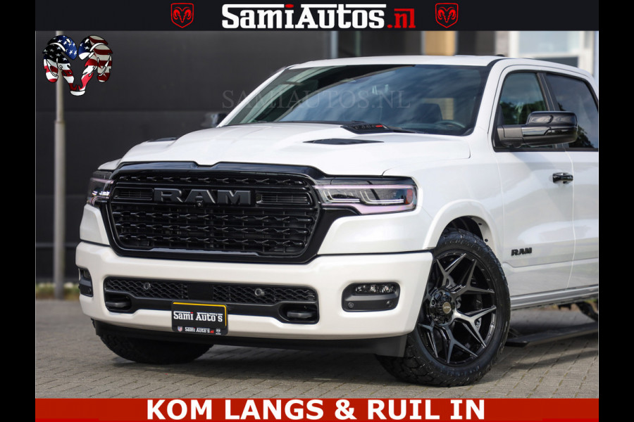 Dodge Ram 1500 Limited Night High Output 540HP 706Nm | Massage + Full Option | De Meest Luxe en Volle Pick-Up in zijn Klasse | Comfortabele Dubbele Cabine met Royale 5 Zitplaatsen | BPM vrij | Nu Leverbaar uit Voorraad | Voorraad Nr 2351 - 7478