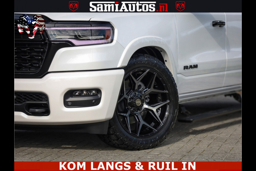 Dodge Ram 1500 Limited Night High Output 540HP 706Nm | Massage + Full Option | De Meest Luxe en Volle Pick-Up in zijn Klasse | Comfortabele Dubbele Cabine met Royale 5 Zitplaatsen | BPM vrij | Nu Leverbaar uit Voorraad | Voorraad Nr 2351 - 7478