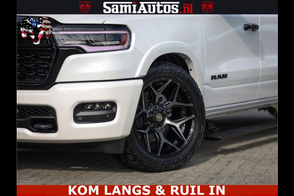 Dodge Ram 1500 Limited Night High Output 540HP 706Nm | Massage + Full Option | De Meest Luxe en Volle Pick-Up in zijn Klasse | Comfortabele Dubbele Cabine met Royale 5 Zitplaatsen | BPM vrij | Nu Leverbaar uit Voorraad | Voorraad Nr 2351 - 7478