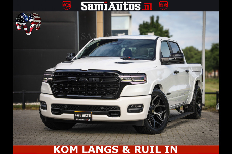 Dodge Ram 1500 Limited Night High Output 540HP 706Nm | Massage + Full Option | De Meest Luxe en Volle Pick-Up in zijn Klasse | Comfortabele Dubbele Cabine met Royale 5 Zitplaatsen | BPM vrij | Nu Leverbaar uit Voorraad | Voorraad Nr 2351 - 7478
