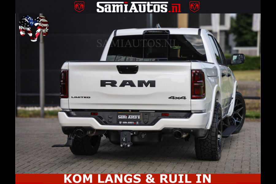 Dodge Ram 1500 Limited Night High Output 540HP 706Nm | Massage + Full Option | De Meest Luxe en Volle Pick-Up in zijn Klasse | Comfortabele Dubbele Cabine met Royale 5 Zitplaatsen | BPM vrij | Nu Leverbaar uit Voorraad | Voorraad Nr 2351 - 7478