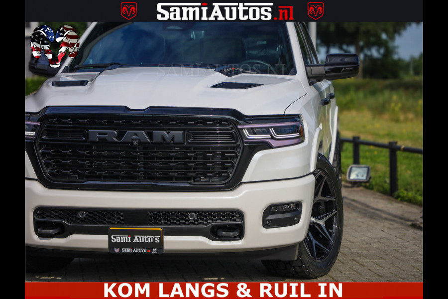Dodge Ram 1500 Limited Night High Output 540HP 706Nm | Massage + Full Option | De Meest Luxe en Volle Pick-Up in zijn Klasse | Comfortabele Dubbele Cabine met Royale 5 Zitplaatsen | BPM vrij | Nu Leverbaar uit Voorraad | Voorraad Nr 2351 - 7478