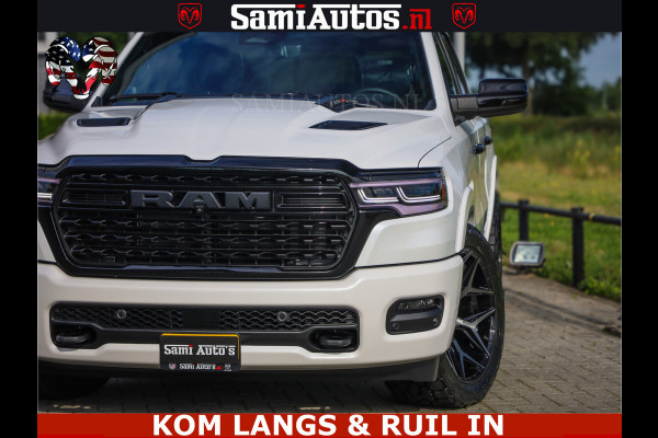 Dodge Ram 1500 Limited Night High Output 540HP 706Nm | Massage + Full Option | De Meest Luxe en Volle Pick-Up in zijn Klasse | Comfortabele Dubbele Cabine met Royale 5 Zitplaatsen | BPM vrij | Nu Leverbaar uit Voorraad | Voorraad Nr 2351 - 7478