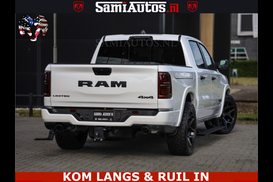 Dodge Ram 1500 Limited Night High Output 540HP 706Nm | Massage + Full Option | De Meest Luxe en Volle Pick-Up in zijn Klasse | Comfortabele Dubbele Cabine met Royale 5 Zitplaatsen | BPM vrij | Nu Leverbaar uit Voorraad | Voorraad Nr 2351 - 7478